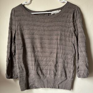 Loft Taupe button back sweater